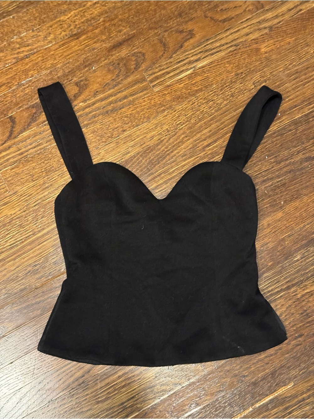 Princess Polly Black Sweetheart Crop Camisole